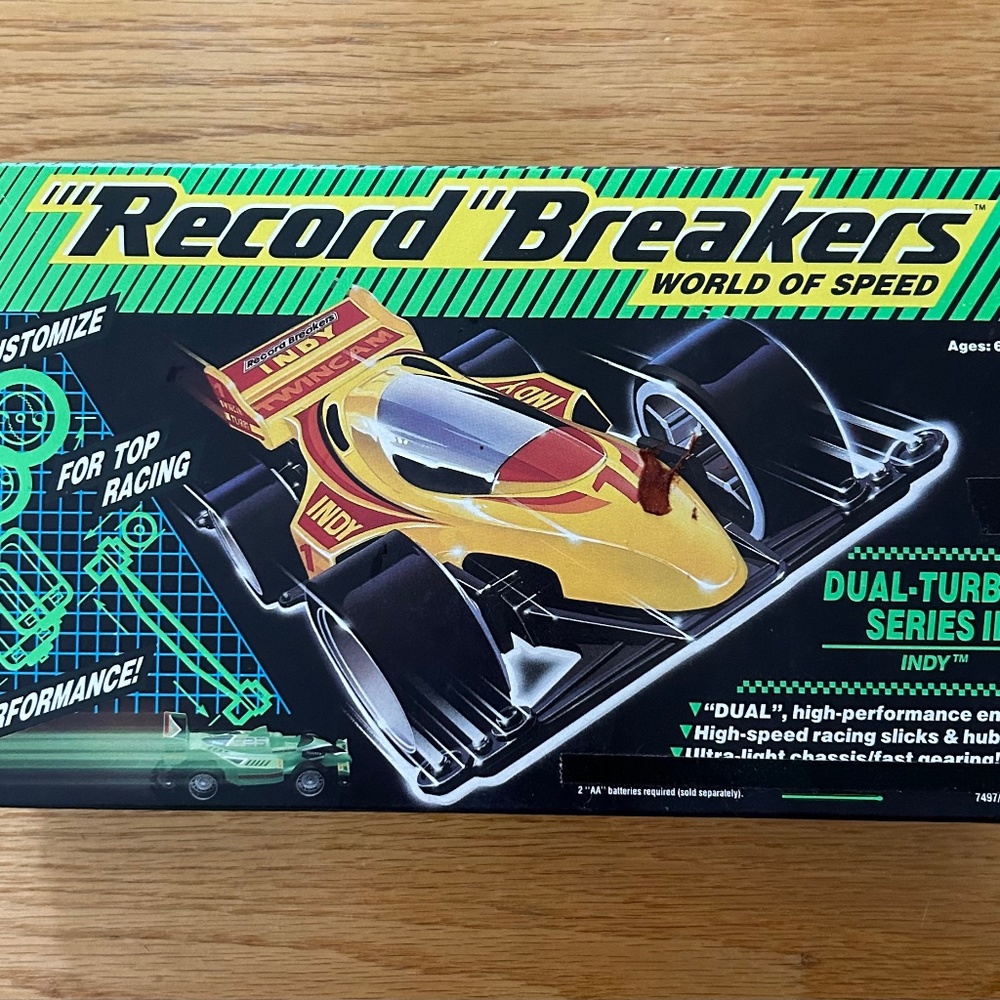 1989 Hasbro Record Breakers World of Speed Dual Turbo Series II Indy NRFB